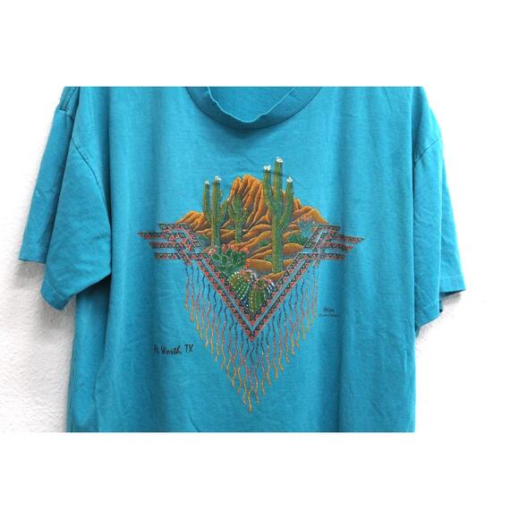 Vintage Fort Worth Texas Desert Cactus T Shirt XL - Picture 2 of 8